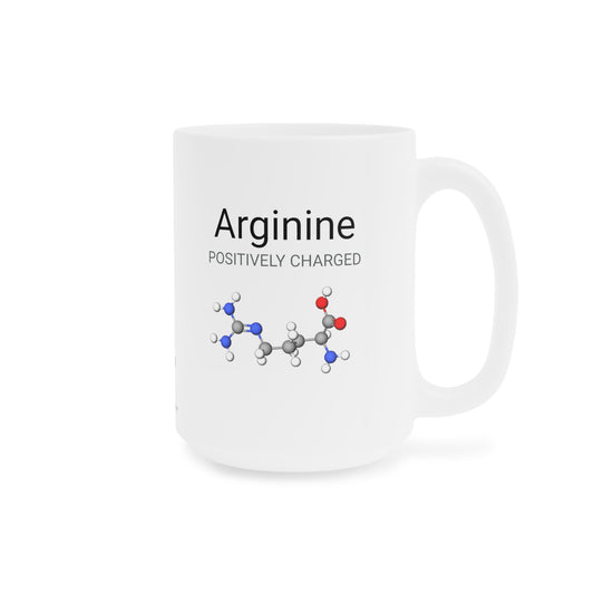Arginine Coffee Mug 15oz - White ceramic mug with rounded corners - Precision Mugs 